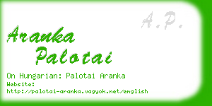 aranka palotai business card